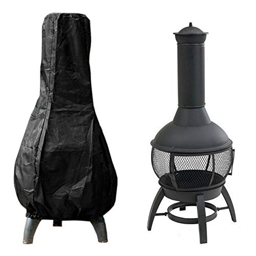 Chiminea Cover Outdoor Patio Heavy Duty WaterResistant Chiminea Protective Cover Outdoor Weatherproof Oxford Fabric Outdoor Garden Patio Heater Black Cover Black H 48 x Dia Top 8 x Dia Bottom 24