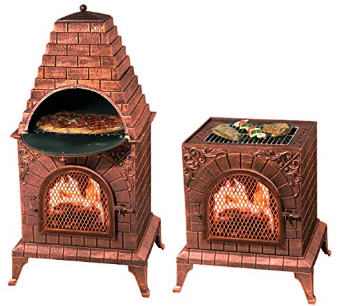 Deeco DM0039IAC Aztec Allure Cast Iron Pizza Oven Chiminea