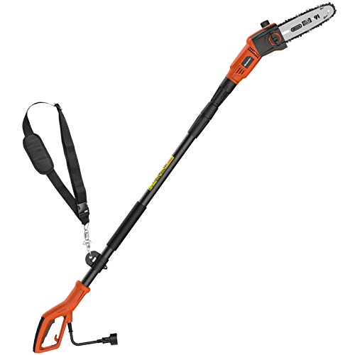 MAXLANDER 8Inch Corded Pole Saw 6A Corded Pole Chainsaw Light Weight Telescopic Pole Saw for Tree Trimming Toolfree Installation