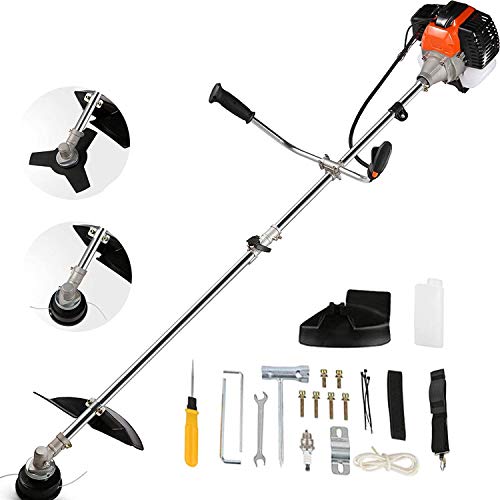 427cc Weed Eater Gas Powered 2in1 Cordless Grass TrimmerEdger 2Cycle Gas String Trimmer with 2 Detachable Head for Trimming GrassWeed