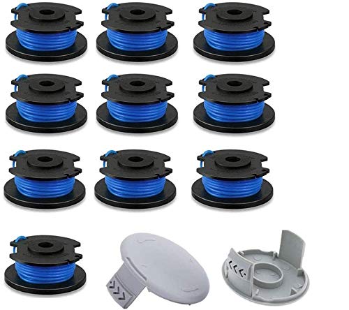 Lucky Seven AC14RL3A String Trimmer Replacement Spool Line with 522994001 Cap for Ryobi One 24V 18V and 40V Cordless Trimmers 0065 Autofeed Replacement Spool (12 Pack)
