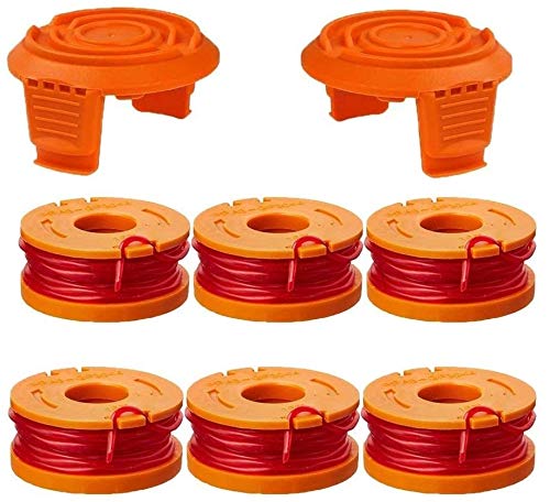 WA0010 Replacement Trimmer Line for Select Electric String TrimmersTrimmer Spool Line for Worx0065 Edger Spool for Worx Trimmer Spools Weed Eater StringWeed Wacker Spool Parts 6Pcs
