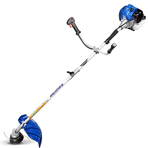 WEMARS 427CC Gas String Trimmer 2Cycle Gas Brush Cutter Straight Shaft 2 in 1 Cordless Grass Edger Weed Wacker Gasoline Powered Weed Eater (WSST42G)