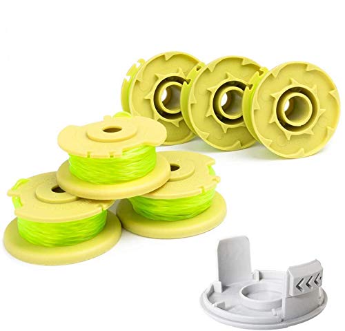 X Home 6Pack Durable Weed Eater String Compatible with Ryobi 18v 24v and 40v Cordless Trimmers 0080 Twisted Spool Line Plus 1 Cap