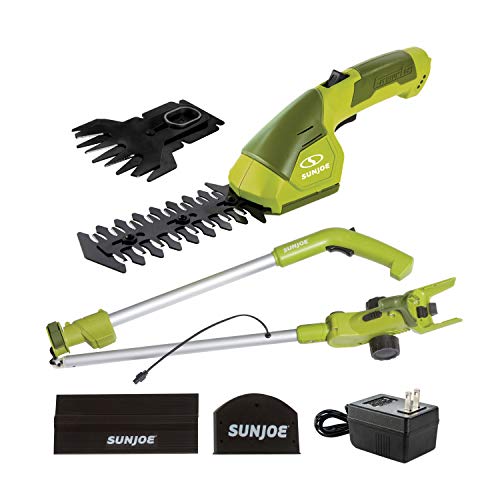 Sun Joe HJ605CC Cordless 2in1 Grass Shear  Hedge Trimmer wExtension Pole Green