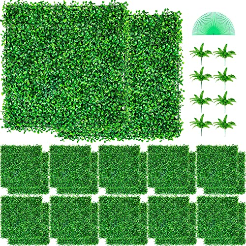 VEVOR 24PCS 20x20 Artificial Boxwood PanelsBoxwood Hedge Wall PanelsArtificial Grass Backdrop Wall 16 Privacy Hedge Screen UV Protected for Outdoor Indoor Garden Fence Backyard