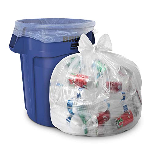 Aluf Plastics 5560 Gallon 12 MIL Thick Clear Heavy Duty Trash Bags  38 x 58  Pack of 100  For Recycling Kitchen Contractor  Outdoor