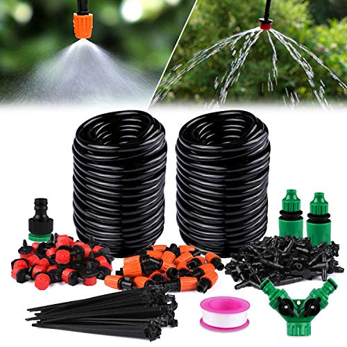 LINEX Drip Irrigation Kit System Automatic Watering Equipment Tubing Hose for Garden 100 ft