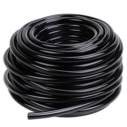 MultiOutools Distribution Tubing 14 inch Drip Irrigation Tubing Hose 100FT Heavy Duty Drip Irrigation Kit for Lawn Garden Watering (14 tubing 100ft Black)