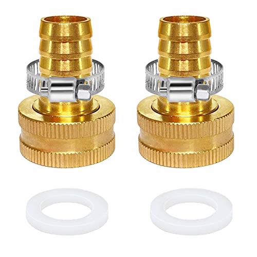 YOUHO Garden Hose Adapter Swivel Fitting GHT 34 to 12 Hose Drip Irrigation Tubing to Faucet  Reusable Connector Fittings for Most Rain Bird Orbit Dig Toro 716 or 12 Tubing x 34 GHT(2PCS)