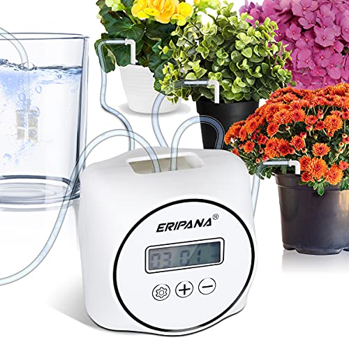 Automatic Watering System for 15 Potted PlantsERIPANA High Power Pump Drip Irrigation Kit Timer with LCD ScreenDIY Indoor Plant Watering System Device for HouseplantSelf Watering Plants on Vacation