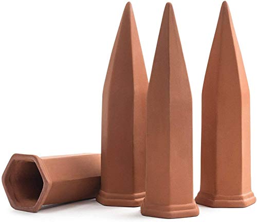 Plant SelfWatering Stakes for Indoor Outdoor Plants (4 Count) Terracotta Plant Watering Spikes for Recycled Wine Bottles to Water Plant at Home or on Vacation  Automatic Irrigation System for Plants