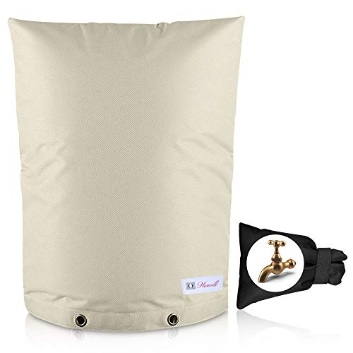 Generic Backflow Preventer cover insulated for outdoor winter pipe well pump spigot sprinkler valve Irrigation INCLUDES 1 reusable faucet freeze protection bag 24 x 30 khaki