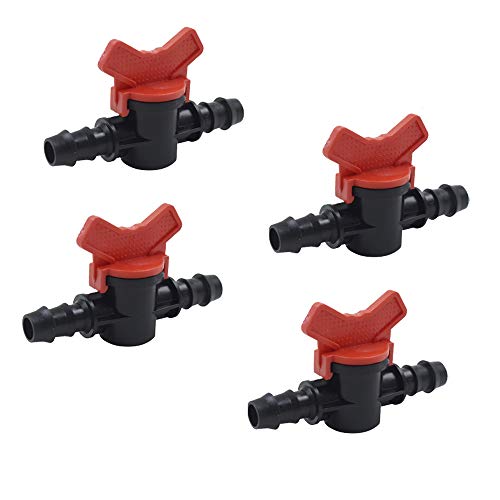4 Pcs Drip Irrigation Gate Valves ShutOff Switch Connectors Replacement for 12 Inch Double Male Barbed Valve 16mm Irrigation TubeHose Connectors Barbed Valve Suitable for Agricultura Garden