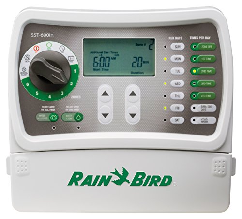 Rain Bird SST600IN SimpletoSet Indoor SprinklerIrrigation System TimerController 6ZoneStation (This NewImproved Model Replaces SST600I)