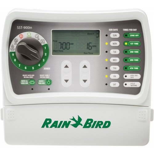 Rain Bird SST900IN SimpletoSet Indoor SprinklerIrrigation System TimerController 9ZoneStation (This NewImproved Model Replaces SST900I)