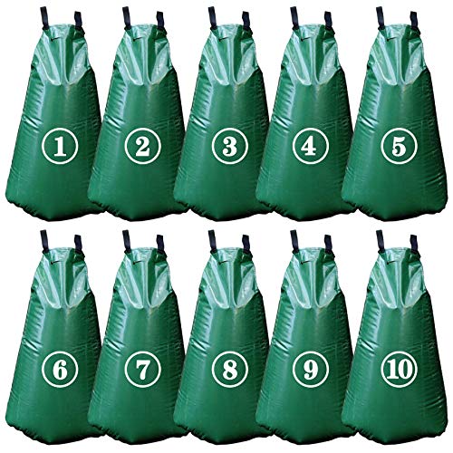 Tanzfrosch 10 PCS 20 Gallon Tree Watering Bags Reusable Heavy Duty Slow Release Tree Irrigation System for Trees Premium PVC Tree Drip Irrigation Bags