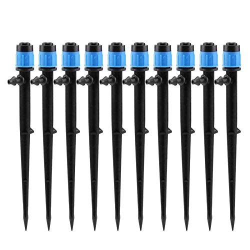 Lxcom Lighting 100 Pack Irrigation Drippers Drip Emitters Micro Spray Adjustable 360 Degree Full Circle Pattern Water Flow Irrigation Drippers Micro Bubbler Sprinkler Drip System Parts Drip Irrigation