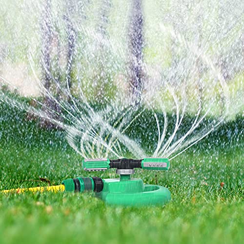 Hinastar Lawn Sprinkler Automatic Garden Water Sprinkler Upgrade 360 Degree Rotation Irrigation System Large Area Coverage Sprinkler for Yard Lawn Kids and Garden