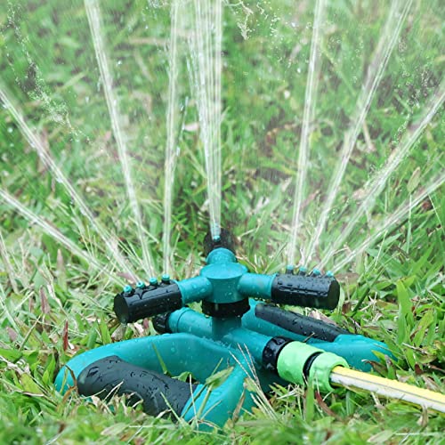 Lawn Sprinkler Garden Irrigation System Automatic 360 Rotating Water Sprinklers for Large Yard Area Adjustable Oscillating Sprayer for Watering Glass Outdoor