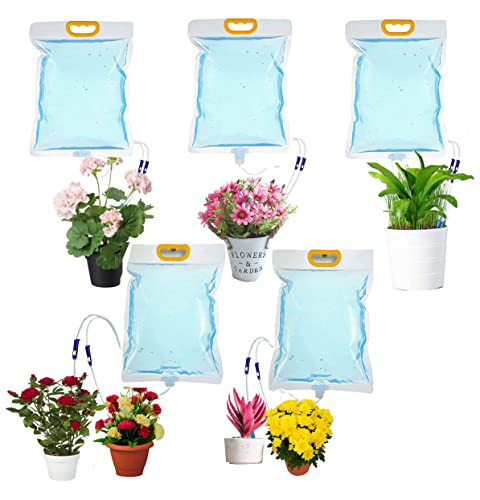 5Pcs Plant Drip Irrigation Bag35L Plant Life Support Drip System Kit Plant Watering Self Automatic Device with Adjustable Valve Switchfor Indoor Outdoor Potted Watered While Away