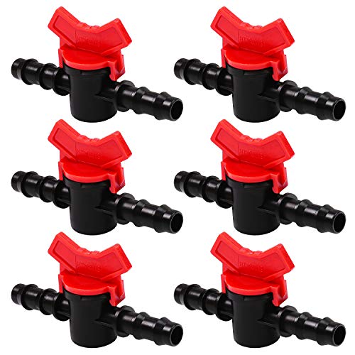 URATOT 6 Pieces Drip Irrigation Switch Valve 12 Inch Valve for 16mm Irrigation Tube Hose Connectors Barbed Valve Suitable for Agricultura Garden