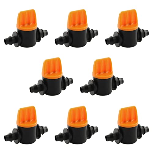 ZRME 8pcs 14 to 6mm Garden Drip Irrigation Fittings Pipe Connectors Water Valve for 47 Capillary MinionOff Valve