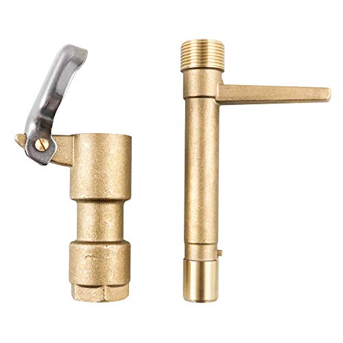 QWORK 34Inch Brass Quick Coupler Valve Irrigation Tool with Quick Coupler Key for Yard
