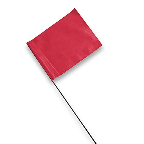 Red Marking Flags 100 Pack  4x5Inch Flag on 15Inch Steel Wire  Yard Flags Marker Flags for Lawn Irrigation Flags Lawn Flags Markers Landscape Flags Survey Flags Sprinkler Flags Dog Fence Flags Compatible with Invisible Fence Flags