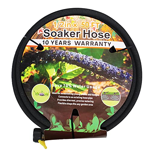 12 Soaker Hose for Garden 50 Ft Soaker Hoses for Garden 100 Ft Garden Soaker Hose 25 Ft Drip Hoses for Garden Drip Garden Hose Irrigation System (50 ft)