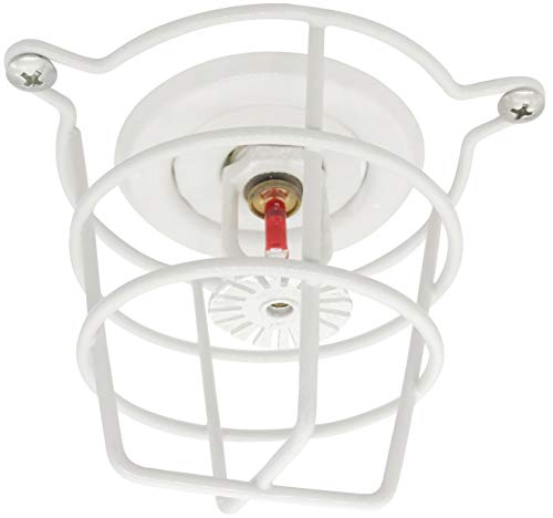 (2 Pack) TunaMax White Fire Sprinkler Head Cage Guard for Both 12  34 Sprinkler Head for Protecting Flush Mount  Side Wall  Semi  Recessed Sprinkler Head Cover  Mounting Hardwares Included