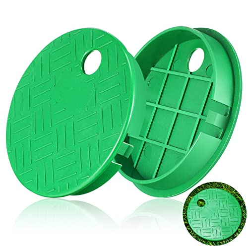 2 Pieces ID 55 OD 6 Valve Box Cover Irrigation Universal Sprinkler Valve Box Lid Utility Box Cover Round Sprinkler Cover for Sprinkler System Irrigation Circular Green