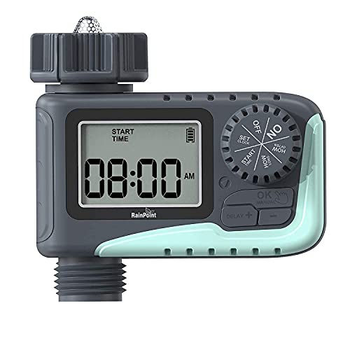 RAINPOINT Sprinkler TimerWater Timer Programmable Garden Outdoor Hose Feature Timer with Rain DelayManualAutomatic Watering SystemWaterproof Digital Irrigation Timer System for Lawns Pool1 Outlet