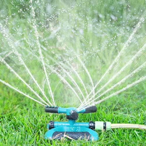 Sprinkler Water Sprinklers for Lawn Yard Oscillating Hose Sprayer for Large Garden Area Automatic 360° Rotating Irrigation System Watering Plants Grass Outdoor (Fern Green)