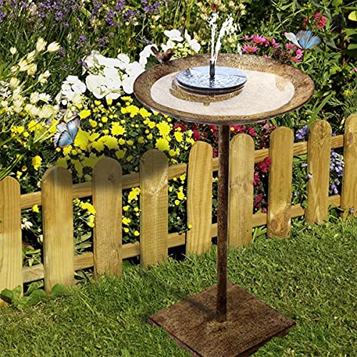 Aflowa 28 inch Bird Bath with Solar FountainLarge Metal Bird BathBird Feeder Outdoor Garden DecorHandmade Craft for BirdwatchersStable Durable Weather Resistant