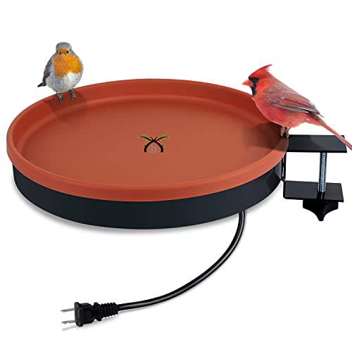 GESAIL 75W All Seasons Available Outdoor Garden 3 Easy Ways to Mount Decoration Stable  Durable Heated Bird Bath Bowl Bird Feeder Bird Habitat with Stable Metal Stand as Gift Ideas for Bird Lovers