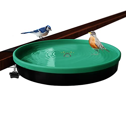 Hpycohome 75W Heated Bird Bath All Year Round Thermostatically Controlled Safety 3 Mounting Ways Heated Bird Baths for Outdoor with Stable Metal Stand for Bird Lovers Nature Lovers