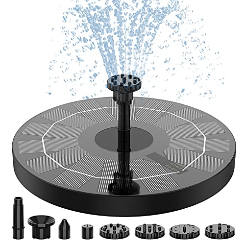 AISITIN Solar Fountain Pump25w 63 Solar Powered Water Fountain Pump with 6 NozzlesSolar Birdbath Floating Fountain for GardenPonds Fish TankOutdoor and Aquarium