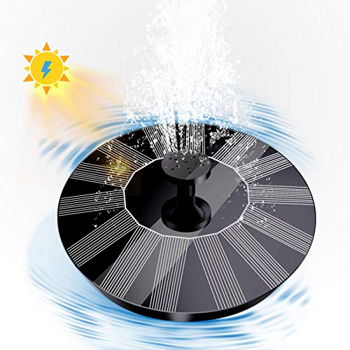 Qaxlry Solar Bird Bath Fountain Pump Solar Powered Bionic Water Fountains Pump with 8 Nozzles Floating Fountain Pump for Birdbath Pond Pool Fish Tank Aquarium and Garden