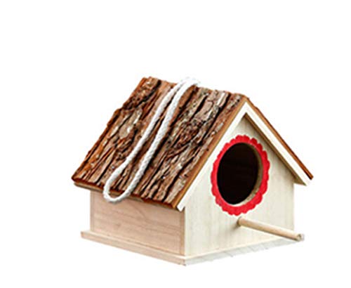Craft Hero Tree Bark Roof Bird House for Blue Tit Lark Sparrow Assembled(Ready to USE) Wild Bird Nesting Box