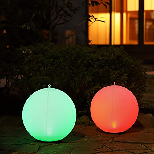 SUNTOUCH TREASURES Solar Powered Floating Pool Light Set  2 Inflatable Swimming Pool LED Ball Lights 14 inches  Hangable Color Changing Light Up Balloons for Outdoor Decorations Pool Party Decor