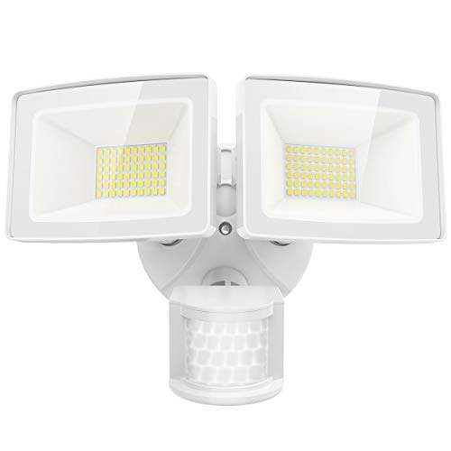 Olafus LED Flood Lights Outdoor Motion Sensor 50W 5000LM Outdoor Security Light LED with Motion Detector IP65 Waterproof Exterior PIR Flood Light Outside Motion Light for Garage Yard 6000K White