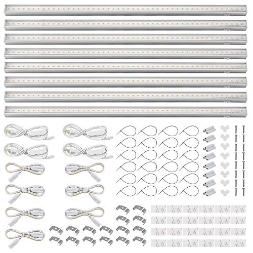Barrina T5 Grow Lights Full Spectrum 2ft 80W (8 x 10W 500W Equivalent) LED Grow Light Bulbs Plant Lights for Indoor Plants Greenhouse Plug and Play 8Pack