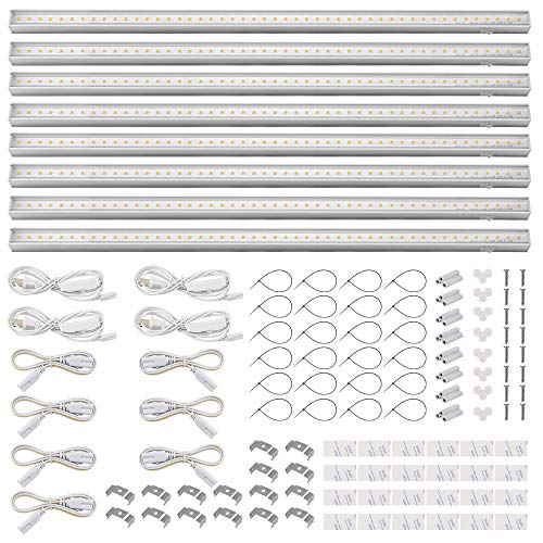 Barrina T5 Grow Lights Full Spectrum 2ft 80W (8 x 10W 500W Equivalent) LED Grow Light Bulbs Plant Lights for Indoor Plants Greenhouse Plug and Play 8Pack