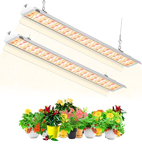 SZHLUX Grow Light 4ft 140W (2×70W 800W Equivalent) Super Bright Full Spectrum Sunlight Plant Light LED Grow Light Strips Grow Light Bulbs for Indoor Plants  2 Pack