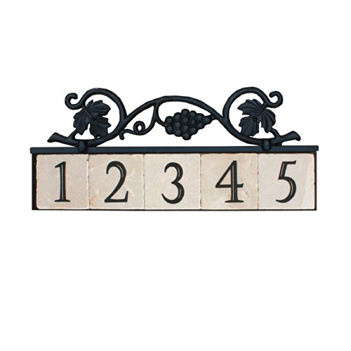 Nach Ka-grapes-5 House Addressnumber Sign Plaque