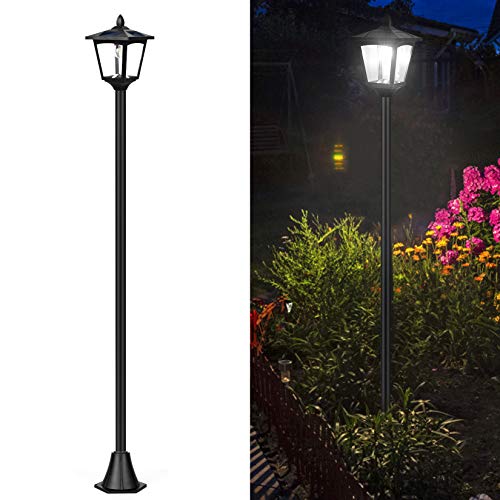 685 Solar Lamp Post Lights Waterproof Outdoor Solar Powered Vintage Street Lights for Backyard Patio Garden Lawn Pathway Driveway 2 Modes