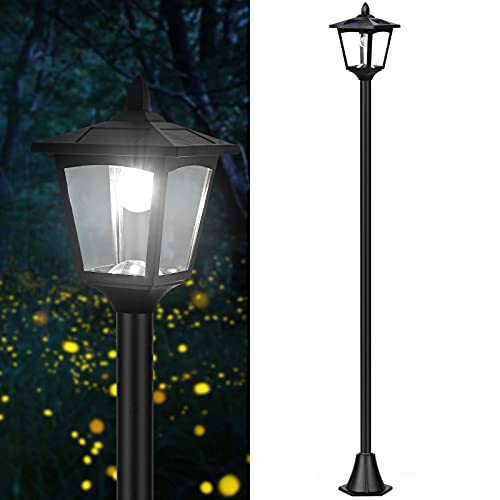 Solar Lamp Post Lights 68 Solar Powered Vintage Street Lights LED Waterproof Solar Lamp Post Lights Outdoor for Driveway Pathway Garden Lawn LowHigh Modes