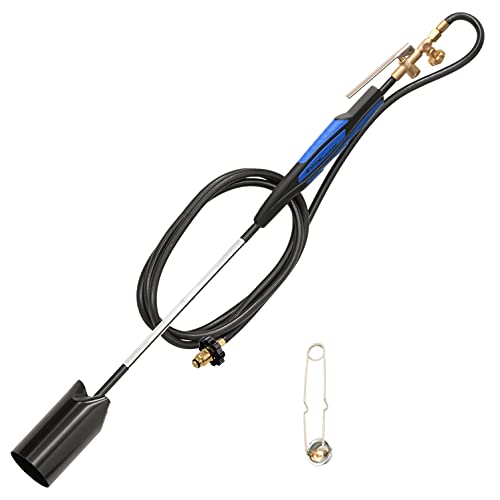 Flame King YSN500K Heavy Duty 500000 BTU Propane Torch Weed Burner with Flint Striker 500K Black