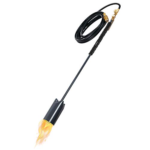 Ivation 50000 BTU Propane Torch Heavy Duty Weed Burner Extra Long 10 Hose Adjustable Flame Control  Flint Ignitor Outdoor Weed Killer for Weeds Snow Melting Roofing Roads  More